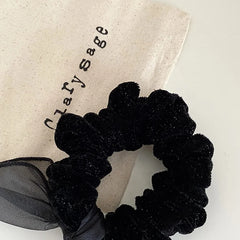 Fashion Trendy Simple Minimalistic Bowknot Scrunchies for Girls Solid Color Elegant Hair Ties for Women Ladies Hair Accessories