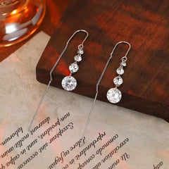 Female Butterfly Rhinestone Beads New Design Small Slim Dangle Earring Fashion Trendy Wholesale High Quality Jewelry Accessories
