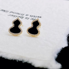 Women High Quality Gourd Shape Mini Small Stud Earring Fashion Cute Chic Customized Wholesale Jewelry Accessories for Causal Use