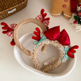 2025 Christmas Bowknot Deer Head Band for Baby Girls Cute Sweet Festive Hair Band for Kids Children Hair Accessories in Stock