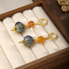 Fashion Natural Stone Ceramic Drop Earrings for Girls Dainty Luxury Vintage Jewelry for Women Ladies Wholesale China Supplier