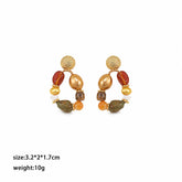 Fashion Natural Stone Freshwater Pearl Shell Drop Earrings for Girls Sweet Jewelry for Women Ladies Wholesale China Manufacturer