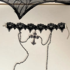 Women Hot Sale New Design Solid Colored Halloween Festival Celebration Bowknot Fashion Elegant in Stock Glove Necklace Accessory