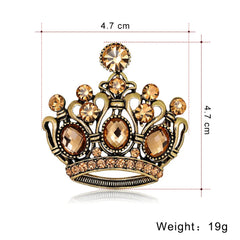 Fashion Glitter Rhinestone Elegant Crown Brooches for Girls Sparking Pins Jewelry for Women Ladies Accessories Wholesale Sweet