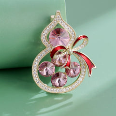 Fashion Glitter Gourd Sparkle Sweet Brooches for Girls Sweet Elegant Pins Jewelry for Women Ladies Accessories Chinese Supplier