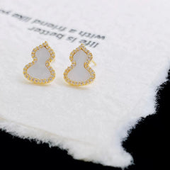 Women High Quality Gourd Shape Mini Small Stud Earring Fashion Cute Chic Customized Wholesale Jewelry Accessories for Causal Use
