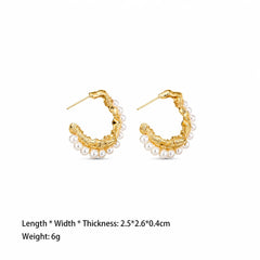 Fashion Copper 18K Gold Plated S925 Silver Hoop Earrings for Girls Freshwater Pearl for Women Ladies Wholesale China Factory