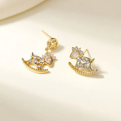Butterfly Rhinestone Water Drop Earrings for Girls Solid Color Elegant Graceful Jewelry for Women Ladies Accessories Wholesale