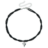 Simple Beads Sweet Cute Elegant Heart Shaped Fashion Necklaces for Girls Minimalistic Trendy Jewelry for Women Ladies Accessory