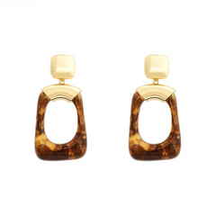 Female Fashionable Resin Earrings Maurad Retro Irregular Geometric Earring Stud Unique Luxury High-End Ear Jewelry Ear Accessory