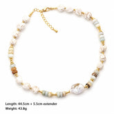 Fashion Baroque Pearl White Howlite Chips Natural Stone Copper Beads Necklaces for Girls Jewelry Jewelry for Women Ladies