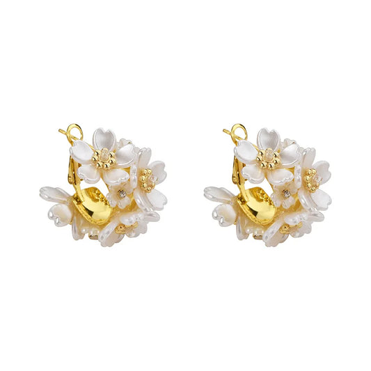 Super Fairy Flower Stud Earrings Girl's High-end Sweet Elegant Ethereal Earring for Female Party Korean-style Jewelry Wholesale