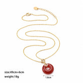 Fashion Red Agate Vintage Pendent Necklaces for Girls Simple Jewelry for Women Ladies Wholesale China Manufacturer Low MOQ