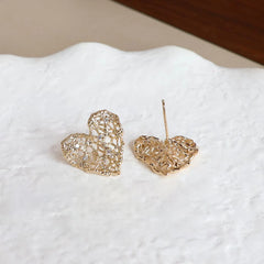 Ladies Flower Heart Shape New Design Small Stud Earring Fashion Trendy Elegant Simple High Quality Bulk Daily Jewelry Accessoy