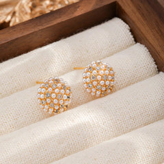 Female Ball Shape Pearl Stud Earring Factory Price Low MOQ in Stock Elegant Trendy Dainty Charms Jewelry for Women Causal Party