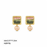Fashion S925 Silver Copper 18K Gold Plated Drop Earrings for Girls Freshwater Pearl Jewelry for Women Ladies Wholesale Bulk