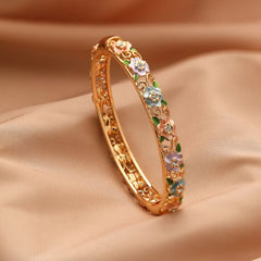 Fashion Floral Elegant Stylish Dainty Bangles for Girls Chic Personalized for Women Ladies Accessories Hot Mujer Bijuterias