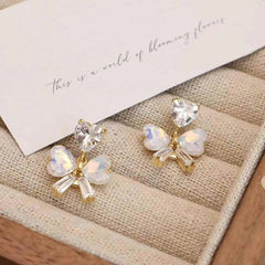 Ladies New Design Bow Flower Decorative Small Drop Earring Fashion Elegant Graceful Glamorous Wholesale Jewelry Accessories