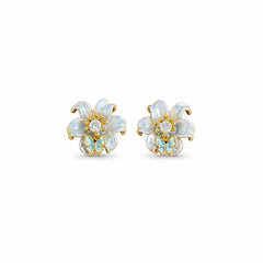 Women Flower 0.03cm Imitation Pearl Necklace Freshwater Pearl Pendant 18k Gold-plated S925 Silver Zircon in Stock Daily Earring