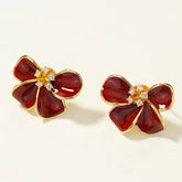 Trendy Butterfly Flower Floral Glitter Stud Earrings for Girls Sweet Glamorous Art Deco Jewelry for Women Ladies Accessories