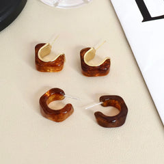 Women Hot Sale Amber Small Hoop Earring Fashion Luxurious Glamorous Lightweight Bulk Jewelry Accessories for Casual Holiday Use