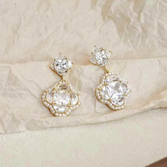 Exaggerated Luxury Elegant Sweet Drop Earrings for Girls Glitter Classic Vintage Jewelry for Women Ladies Accessories Wholesale
