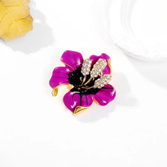 Fashion Flowers Glitter Sparking Brooches for Girls Glamorous Charms Pins Jewelry for Women Ladies Accessories New Design
