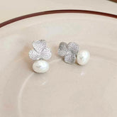 Women Hot Sale Imitation Pearl Rhinestone Drop Earring Fashion Sparking Luxurious High Quality Bulk Jewelry Accessory for Daily