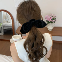 Sweet Simple Fashion Elegant Bowknot Scunchies for Girls Trendy Graceful Hair Ties for Women Ladies Accessories in Stock Chic