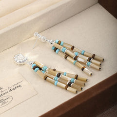 Fashion Shell Turquoise Copper White K Plated Drop Earrings for Girls Tassel Boho Jewelry for Women Ladies Wholesale Low MOQ