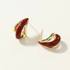 Fashion Trendy Minimalistic Luxury Dainty Drop Earrings for Girls Amber Charms Jewelry for Women Ladies Accessories Wholesale