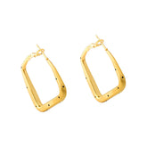 Korean-style Plain Square Earrings Bezel Polka Dot Brushed Hoop Earrings High-end Niche Design Elegant Large Simple Accessories