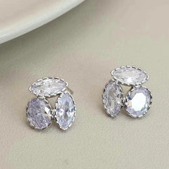 Glitter Sparkle Rhinestone Luxury Stud Earrings for Girls Elegant Simple Fashion Jewellry for Women Ladies Accessories Wholesale
