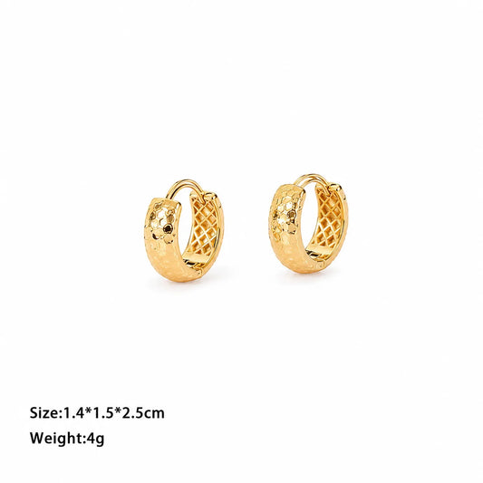 Fashion Copper 18K Gold Plated Hoop Earrings for Girls Simple Minimalistic Elegent Jewelry for Women Ladies Wholesale Low MOQ