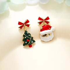 2025 Christmas Tree Santa Claws Trendy Drop Earrings for Girls Cute Sweet Fashion Jewelry for Women Ladies Accessories Bulk