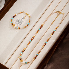 Fashion Cubic Zirconia Turquoise Freshwater Pearl Jewelry Sets for Girls Necklaces Bracelets for Women Ladies Wholesale Bulk