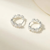 Simple Minimalistic Classic Hoop Earrings for Girls Rhinestone Glitter Jewelry for Women Ladies Accessories Chinese Supplier