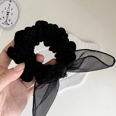 Fashion Trendy Simple Minimalistic Bowknot Scrunchies for Girls Solid Color Elegant Hair Ties for Women Ladies Hair Accessories