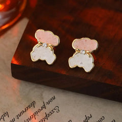 Women Square Dogs Origami Crane Shape Small Stud Earring Fashion Cute Elegant High Quality Jewelry Accessories for Female Daily