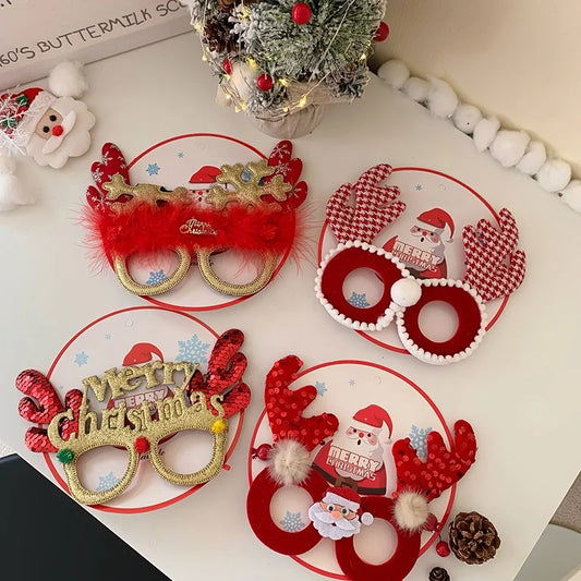 Female Letter Snowman Decorative Large Christmas Glasses Fashion Cute Wholesale in Stock Accessories for Christmas Festival Use