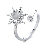 Women's Zircon Flower Rotating Rings Adjustable Stress-relieving Fashionable Ring Men's Unisex Hot Sale Accessories Wholesale
