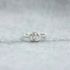 Women's Hollowed-out Double-ring Rings Customizable Dainty Fashionable Rings Jewelry European and American Accessories Wholesale