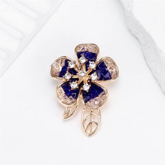 Fashion Flowers Glitter Sparking Floral Brooches for Girls Sweet Simple Pins Jewelry for Women Ladies Accessories New Design