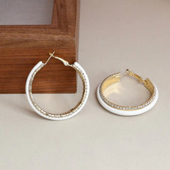 Ladies Lightweight Hot Sale Large Circle Shape Hoop Earring Fashion Trendy Sparking Affordable Bulk Causal Jewelry Accessories
