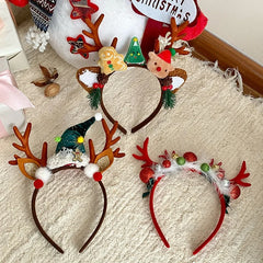 2025 Christmas Classic Deer Santa Claws Hair Band for Baby Girls Cute Sweet Head Band for Kids Children Hair Accessories Chic