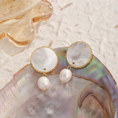 Female White Freshwater Pearl S925 Silver Shell Drop Earring Fashion Simple Low MOQ Factory Price Jewelry for Women Daily Use