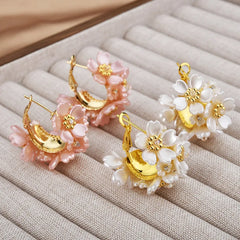 Super Fairy Flower Stud Earrings Girl's High-end Sweet Elegant Ethereal Earring for Female Party Korean-style Jewelry Wholesale