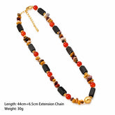 Unisex Red Agate Natural Stone Beads Necklace Bracelet Fashion Vintage Charms Low MOQ in Stock Jewelry Sets for Female Causal