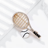 Fashion Trendy Sports Tennis Brooches for Girls Sweet Glamorous Charms Stylish Pins Jewelry for Women Ladies Man Accessories