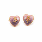 Women Pinl Silver Yellow Heart Shape Copper Stud Earring Low MOQ Factory Price Sweet Fashion in Stock Jewelry for Female Daily